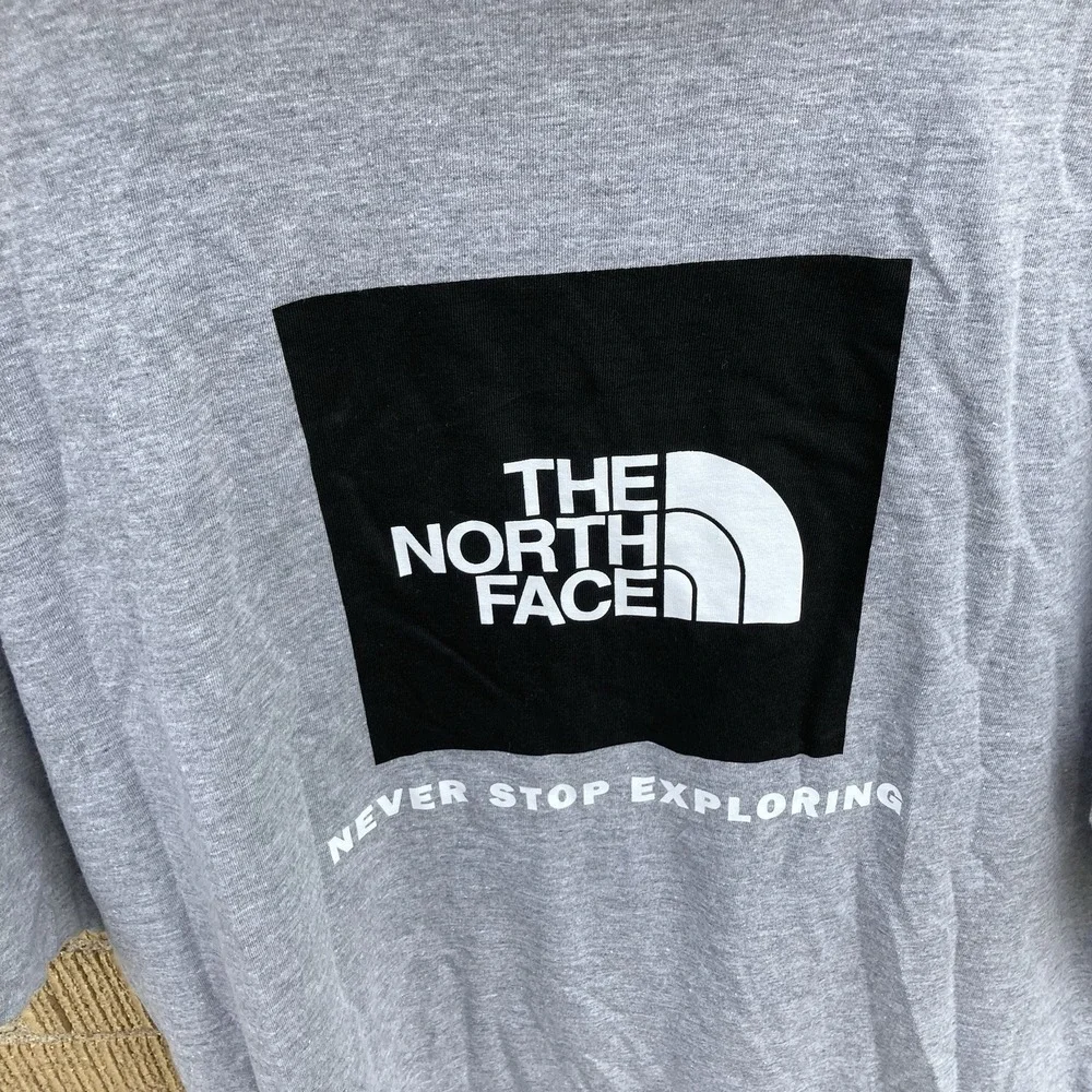 The North Face Mens XL Evolution Box NSE Short Slv Tee T-shirt Pale Grey Heather